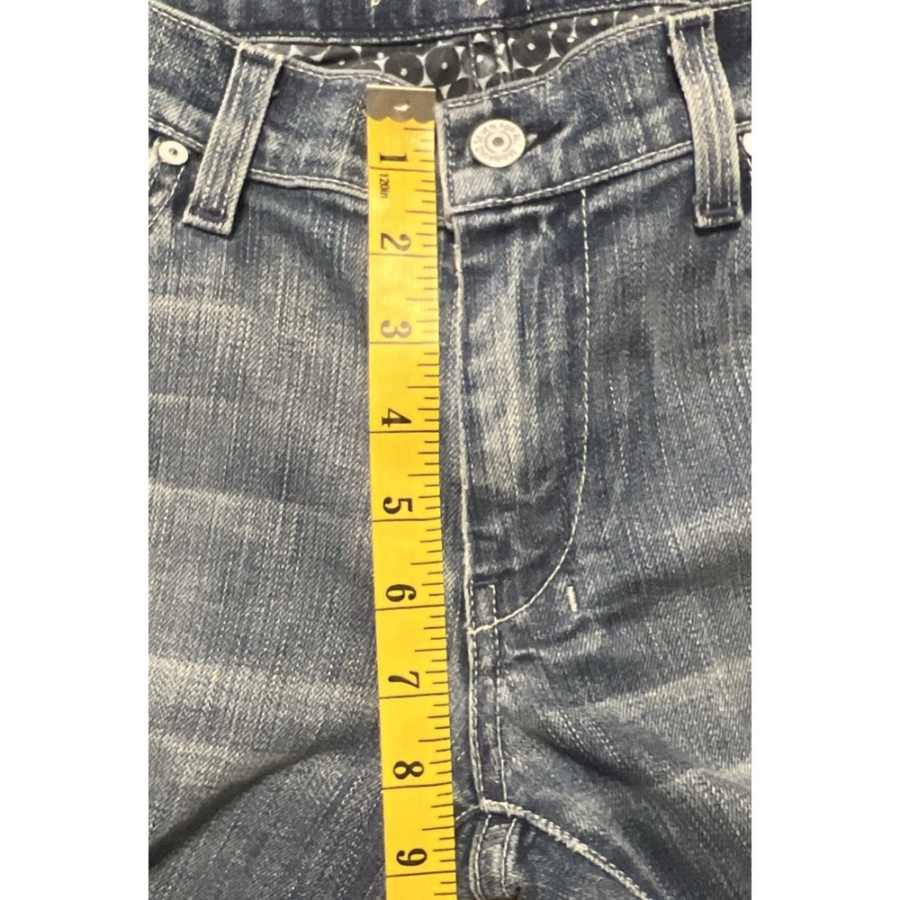 7 For All Mankind Vintage Crop Dojo Blue Jean Low Rise Medium Wash Sz 32 (34x20) - Picture 10 of 11